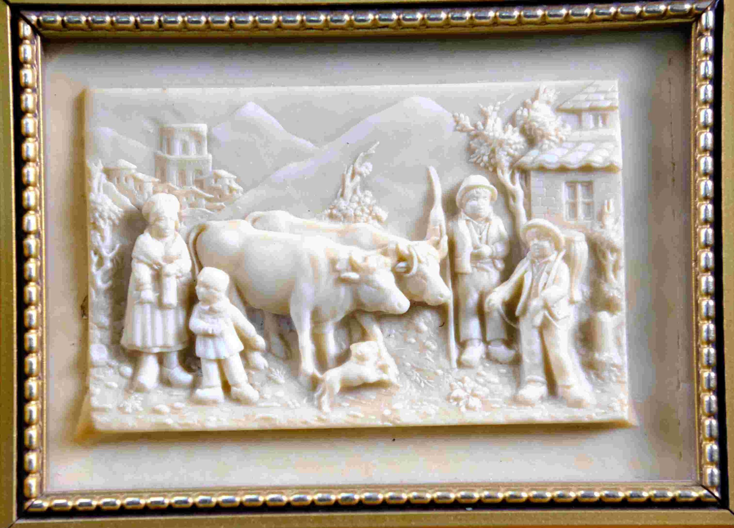 Kunstwerk met kalksteen